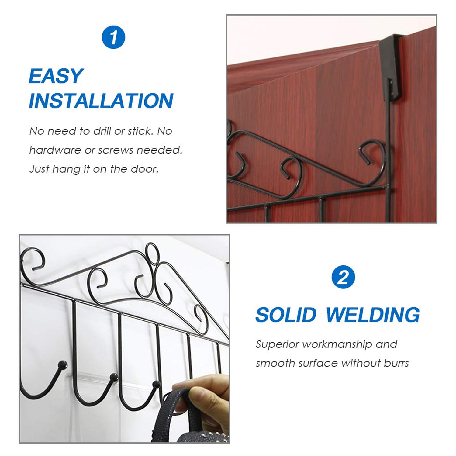 Over The Door Hanger Rack 7 Hooks Decorative Ognazier Hook Rack Stylish Door Hanger Door Hook Hangers With 7 Hooksmetal Hanging Rack For Home Office Use
